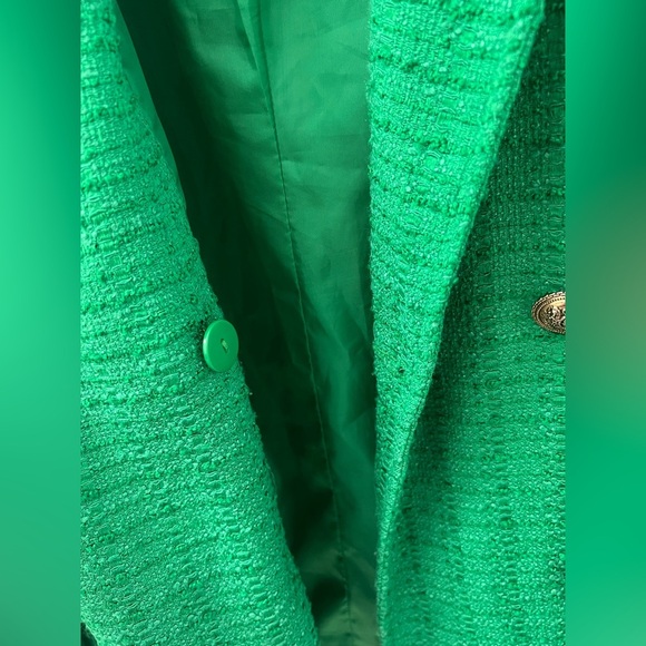 Zara textured double breasted green blazer(Size S) - Picture 16 of 17